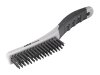 8803911-Kartáč ocelový, TPR rukojeť, 250mm, 4řadý